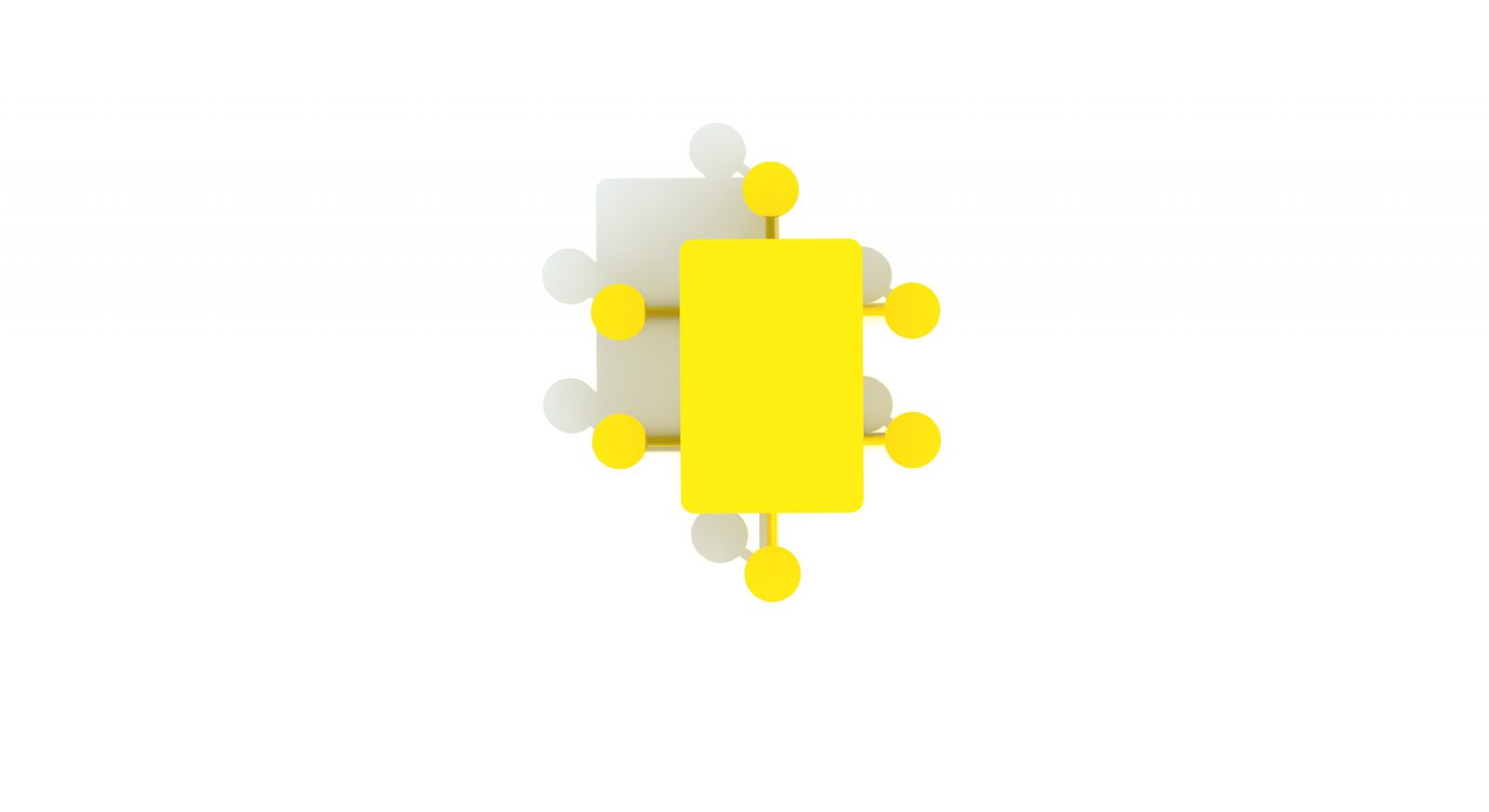 Picknicktafel lang - bovenaanzicht geel