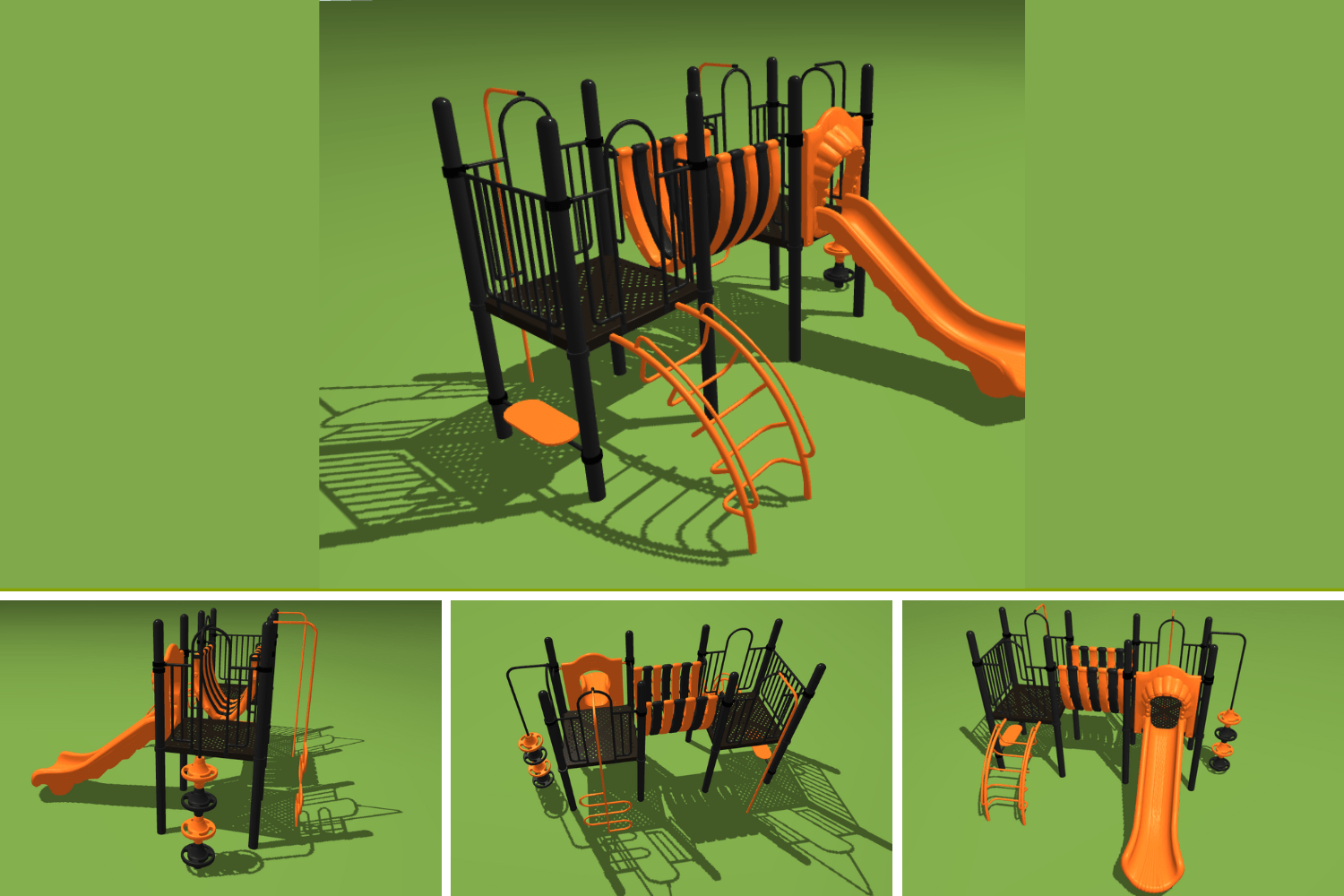 Het ontwerp van het speeltoestel in clubkleuren van sportclub Sparta Nijkerk in de TnT 3D-ontwerper